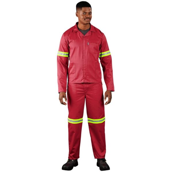 Trade Polycotton Conti Suit - Reflective Arms, Legs & Back - Yellow Tape - Image 6