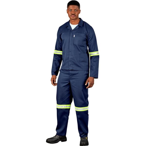 Trade Polycotton Conti Suit - Reflective Arms & Legs - Yellow Taped - Image 3