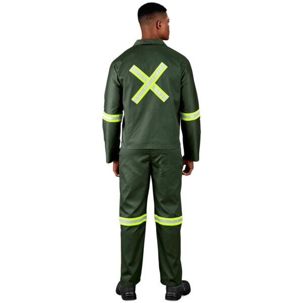 Acid Resistant Polycotton Conti Suit - Reflective Arm, Legs & Back - Yellow Tape - Image 2