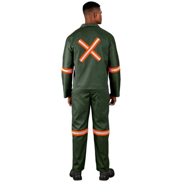Acid Resistant Polycotton Conti Suit - Reflective Arm, Legs & Back - Orange Tape - Image 2