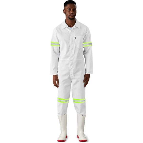 Safety Polycotton Boiler Suit - Reflective Arms & Legs - Yellow Tape - Image 4