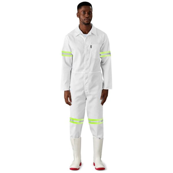 Safety Polycotton Boiler Suit - Reflective Arms Legs & Back - Yellow Tape - Image 6