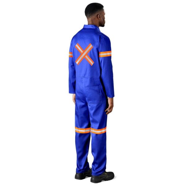 Safety Polycotton Boiler Suit - Reflective Arms Legs & Back - Orange Tape - Image 5