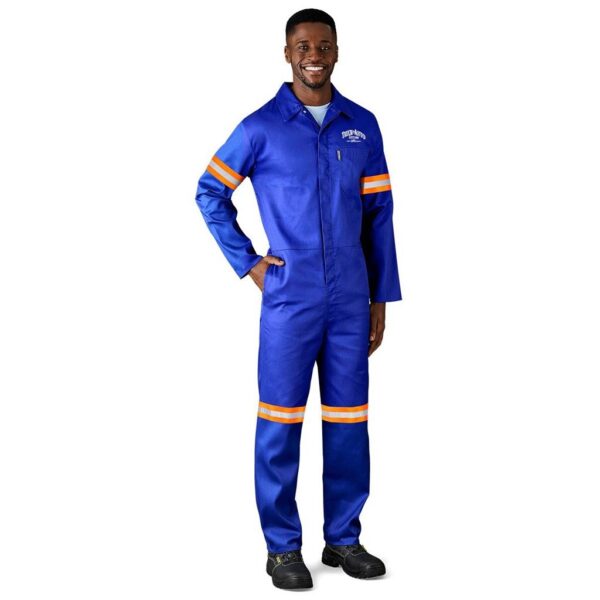 Safety Polycotton Boiler Suit - Reflective Arms Legs & Back - Orange Tape - Image 7