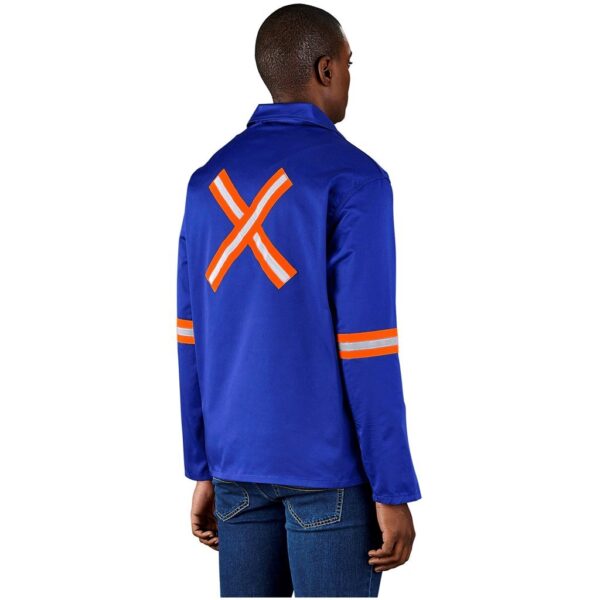 Site Premium Polycotton Jacket - Reflective Arms & Back - Orange Tape - Image 2