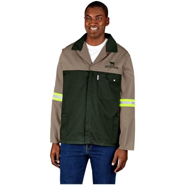 Site Premium Two-Tone Polycotton Jacket - Reflective Arms - Yellow Tape - Image 2