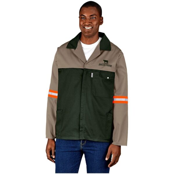 Site Premium Two-Tone Polycotton Jacket - Reflective Arms - Orange Tape - Image 2