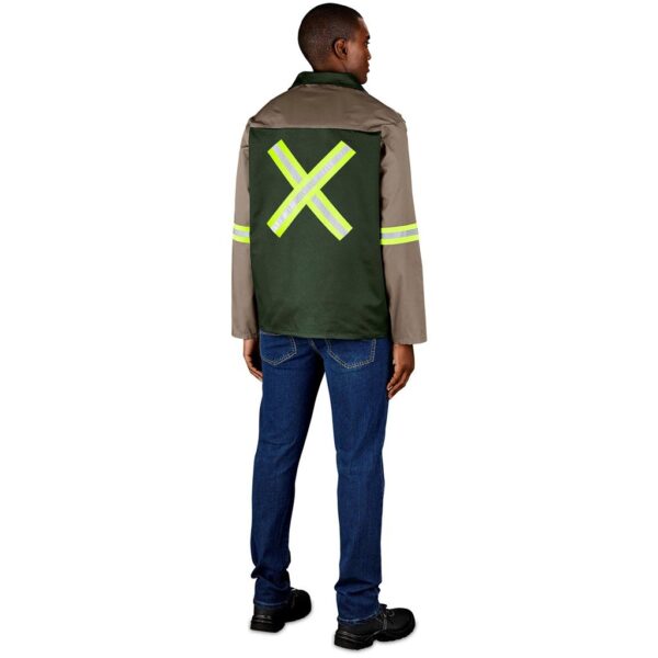 Site Premium Two-Tone Polycotton Jacket - Reflective Arms & Back - Yellow Tape - Image 6