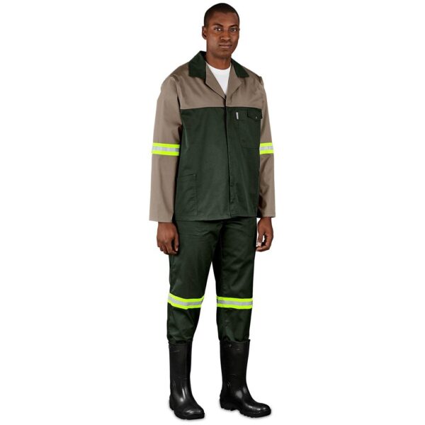 Site Premium Two-Tone Polycotton Jacket - Reflective Arms & Back - Yellow Tape - Image 4