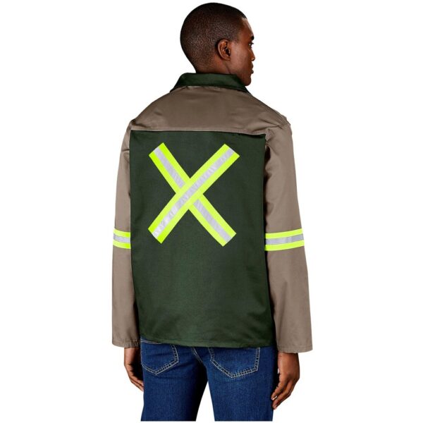 Site Premium Two-Tone Polycotton Jacket - Reflective Arms & Back - Yellow Tape - Image 2