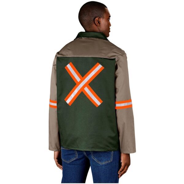 Site Premium Two-Tone Polycotton Jacket - Reflective Arms & Back - Orange Tape - Image 2
