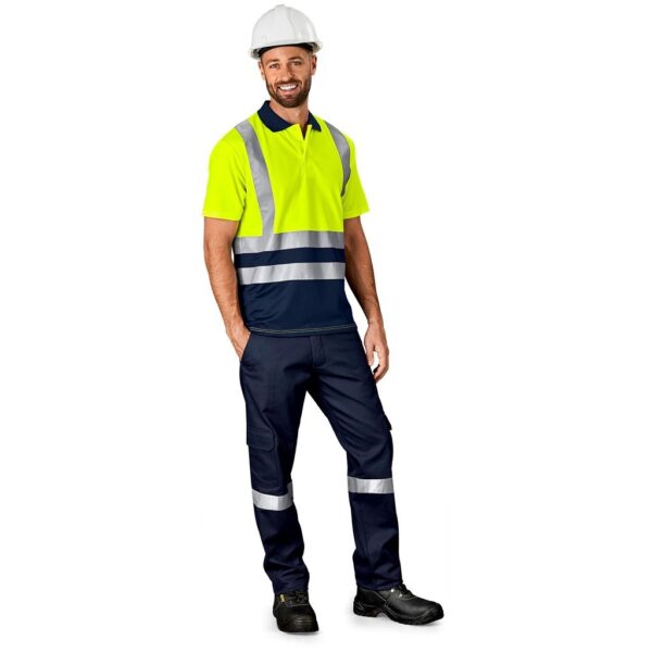 Surveyor Two-Tone Hi-Viz Reflective Golf Shirt - Image 3