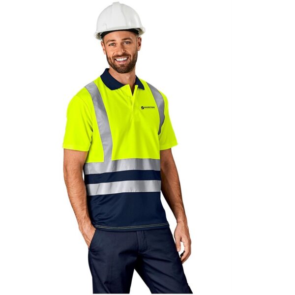 Surveyor Two-Tone Hi-Viz Reflective Golf Shirt - Image 2