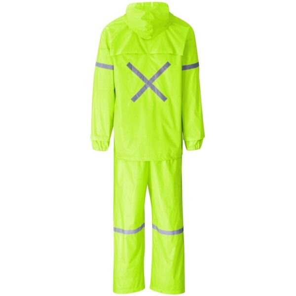 Outdoor Hi-Viz Reflective Polyester/PVC Rainsuit - Lime - Image 5