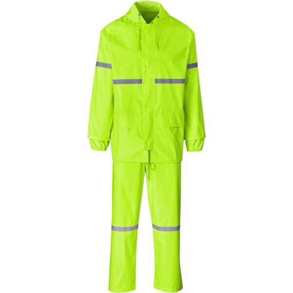 Outdoor Hi-Viz Reflective Polyester/PVC Rainsuit - Lime - Image 2
