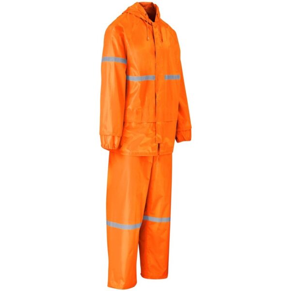 Outdoor Hi-Viz Reflective Polyester/PVC Rainsuit - Orange - Image 4