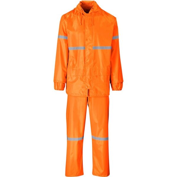 Outdoor Hi-Viz Reflective Polyester/PVC Rainsuit - Orange - Image 2