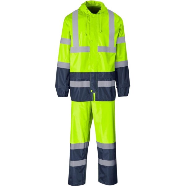 Torrent Two-Tone Hi-Viz Ref Polyester/PVC Rainsuit - Lime - Image 2
