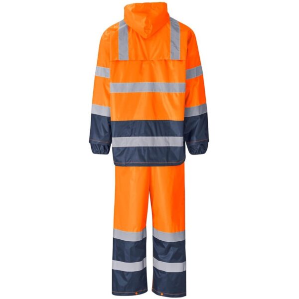 Torrent Two-Tone Hi-Viz Ref Polyester/PVC Rainsuit - Orange - Image 4