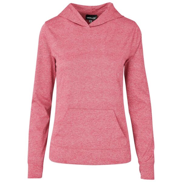 Ladies Fitness Lightweight Hooded Sweater - Red - Image 2