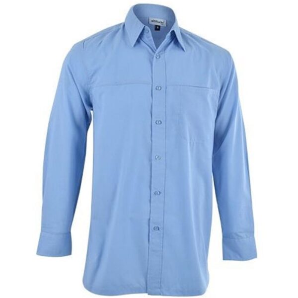 Mens Long Sleeve Harry Casual Shirt - Sky Blue - Image 2
