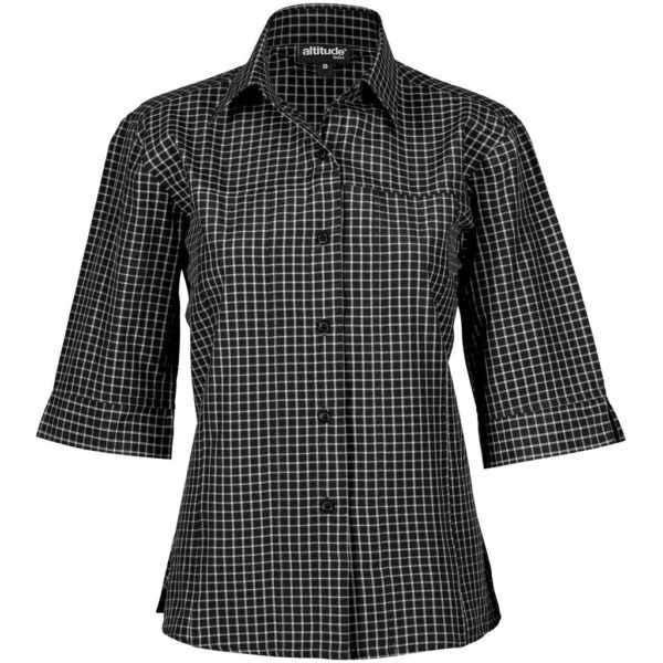 Ladies 3/4 Sleeve Prestige Shirt - Black - Image 2