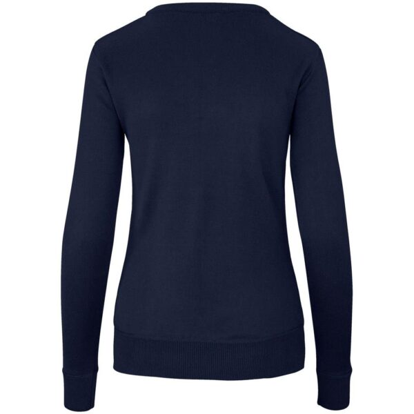 Ladies Long Sleeve Peru V-Neck Jersey - Navy - Image 3