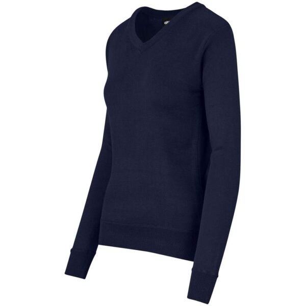 Ladies Long Sleeve Peru V-Neck Jersey - Navy - Image 4