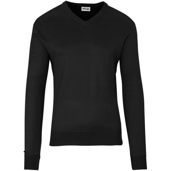 Mens Long Sleeve Peru V-Neck Jersey - Black - Image 2