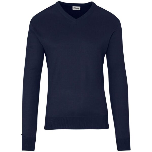 Mens Long Sleeve Peru V-Neck Jersey - Navy - Image 2