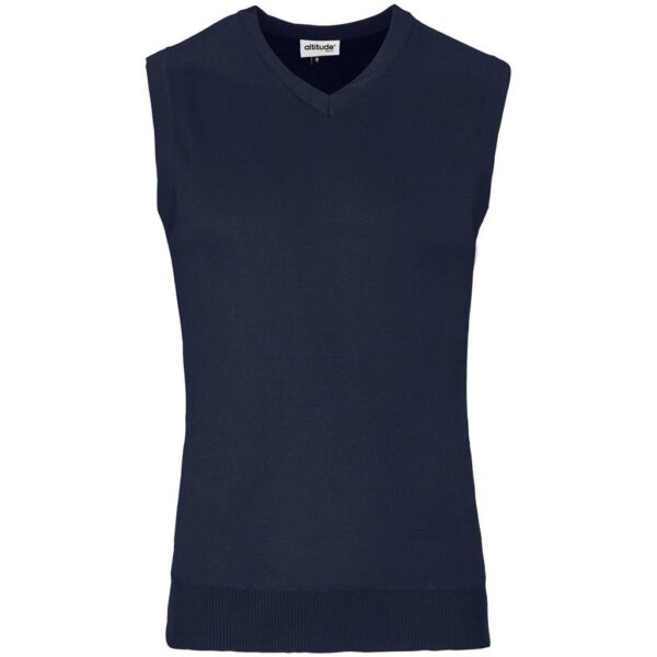 Mens Sleeveless Peru V-Neck Jersey - Navy - Image 2