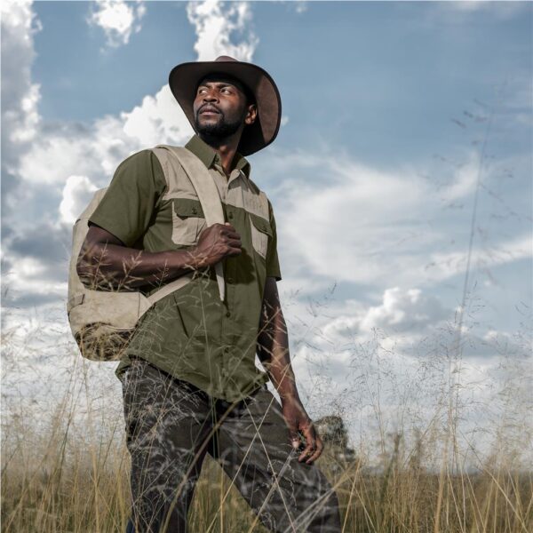 Mens Short Sleeve Serengeti 2-Tone Bush Shirt - Image 4