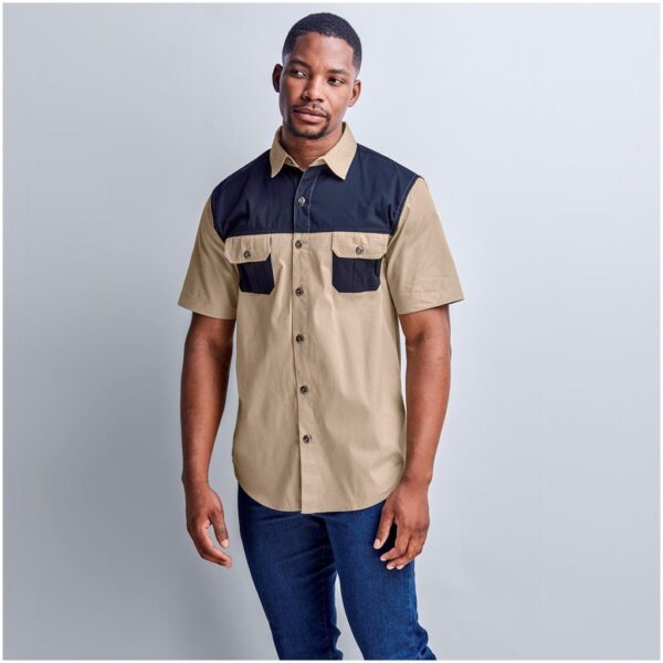 Mens Short Sleeve Serengeti 2-Tone Bush Shirt - Image 7