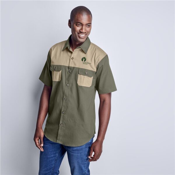 Mens Short Sleeve Serengeti 2-Tone Bush Shirt - Image 2