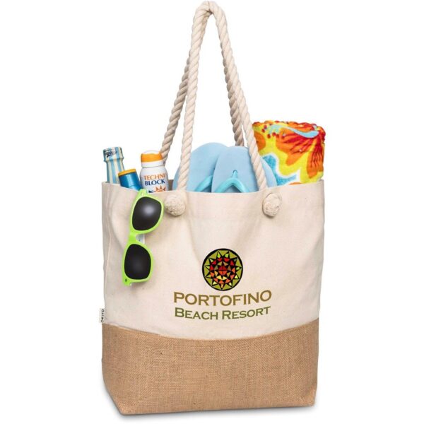 Okiyo Suna Jute & Cotton Beach Bag - Image 2