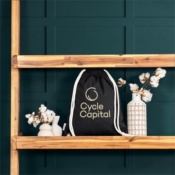 Okiyo Kinchaku Recycled Canvas Drawstring Bag - Image 5