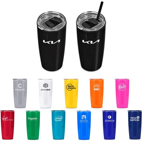 Altitude Daytona Plastic 2-in-1 Double-Wall Tumbler & Straw - 600ml - Image 2