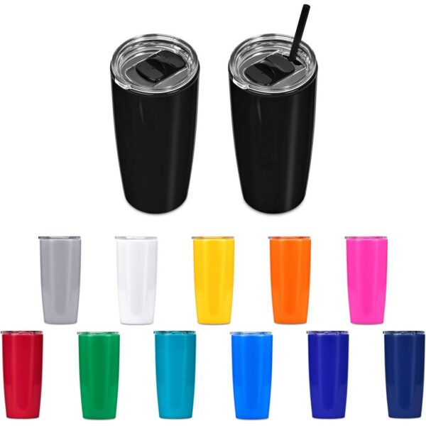 Altitude Daytona Plastic 2-in-1 Double-Wall Tumbler & Straw - 600ml - Image 3