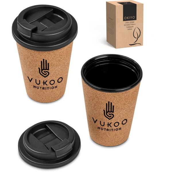 Okiyo Joki Cork & Wheat Straw Double-Wall Tumbler – 350ml - Image 3