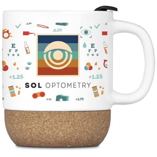 Serendipio Sienna Cork & Ceramic Sublimation Coffee Mug - 340ml - Image 2