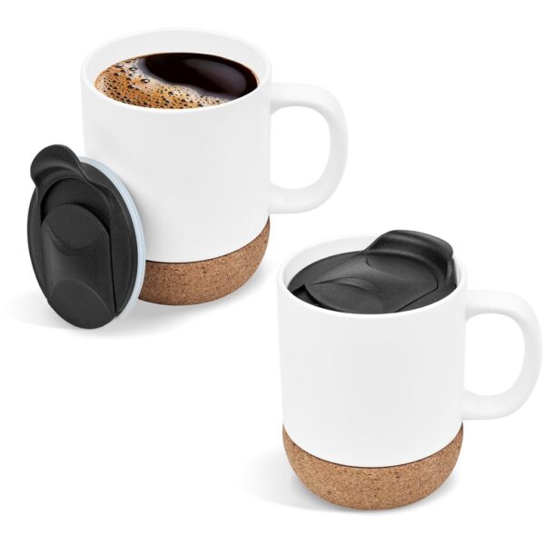 Serendipio Sienna Cork & Ceramic Sublimation Coffee Mug - 340ml - Image 4