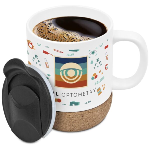 Serendipio Sienna Cork & Ceramic Sublimation Coffee Mug - 340ml - Image 3