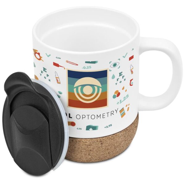 Serendipio Sienna Cork & Ceramic Sublimation Coffee Mug - 340ml - Image 7