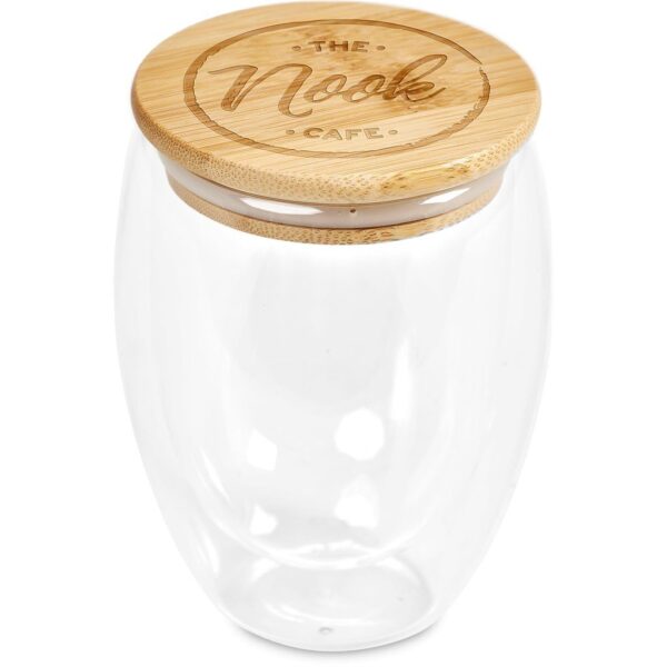 Okiyo Moco Glass & Bamboo Double-Wall Cup - 350ml - Image 2