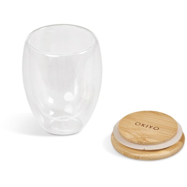 Okiyo Moco Glass & Bamboo Double-Wall Cup - 350ml - Image 6