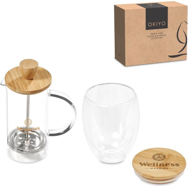 Okiyo Aibo Glass & Bamboo Coffee Set - Image 2