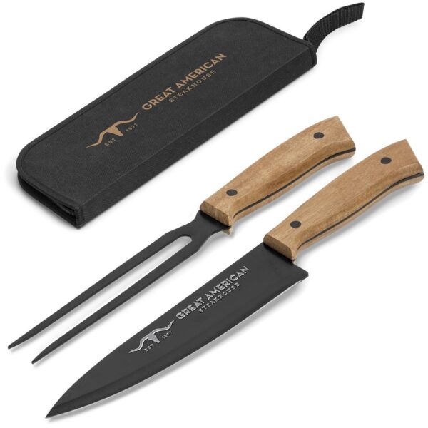 US Basic Butcher's Block Carving Set - Image 2