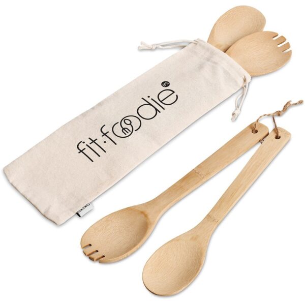 Okiyo Shinsen Bamboo Salad Servers - Image 2