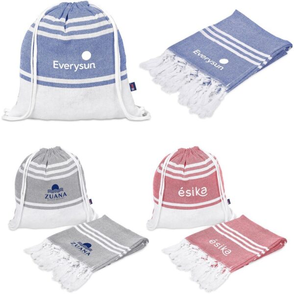 US Basic Santa Cruz Cotton-Rich Beach Towel & Drawstring Bag - Image 2