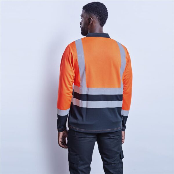 Long Sleeve Surveyor Two-Tone Hi-Viz Golf Shirt - Image 4